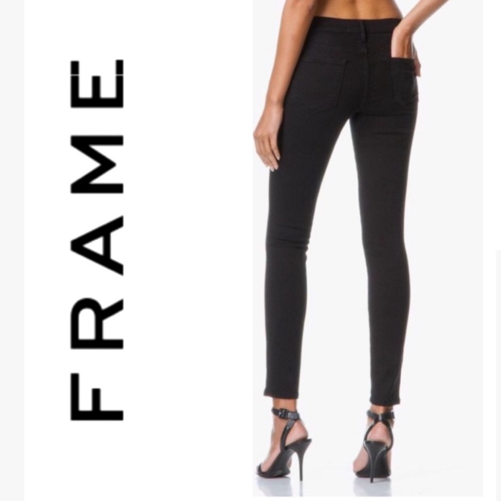 Frame Le Skinny de Jeanne in Black size 27 wash: film noir